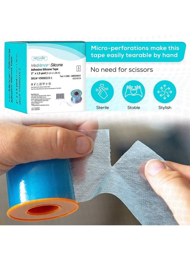 MedVance Soft Silicone Tape with Perforation for Easy Cut Size - 1 Width, 3 Pack, 5 Yards - Image 3