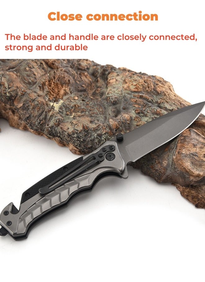 Browning - Multifunctional Stainless Steel Folding Knife G10 Handle All-Steel Portable Outdoor Folding Knife Outdoor Camping Fruit Knife - Image 1