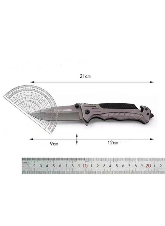 Browning - Multifunctional Stainless Steel Folding Knife G10 Handle All-Steel Portable Outdoor Folding Knife Outdoor Camping Fruit Knife - Image 1