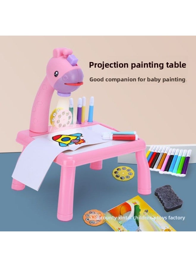 Children's Drawing Board Projector Random Graffiti Three-in-one Building Block Table Electric Music Smart Projector-Color:Yellow - Image 3
