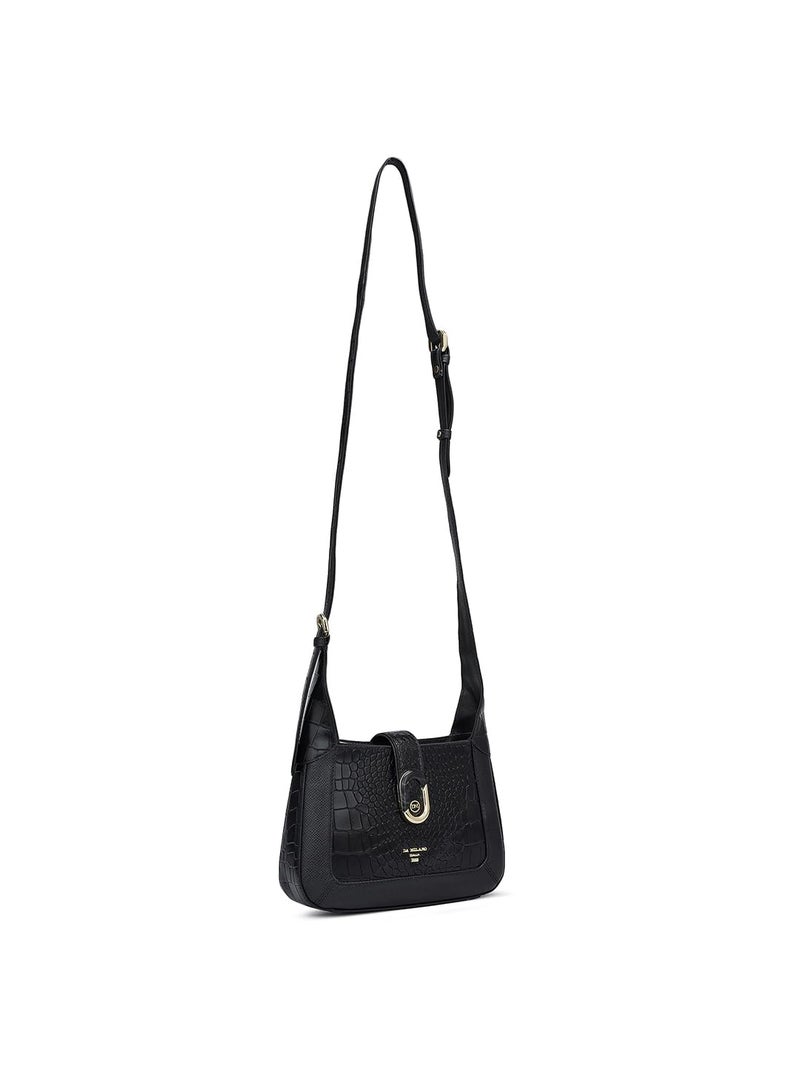 Da Milano Women's Leather Sling Bag - Black - Image 2