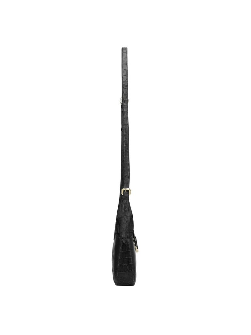 Da Milano Women's Leather Sling Bag - Black - Image 3