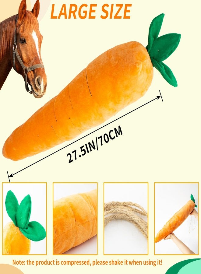 OOXYG Horse Toy Plush Squeaky Carrot, Large Carrot Shaped Horse Squeaky Toy, Interactive Calming Plush Carrot Ball for Horses Dogs, Hanging Stall Play Enrichment Relieve Stress Noise Maker - Image 5