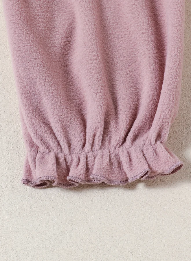 Take Two Bow Detail Lace Trim Top with Long Pyjama Set