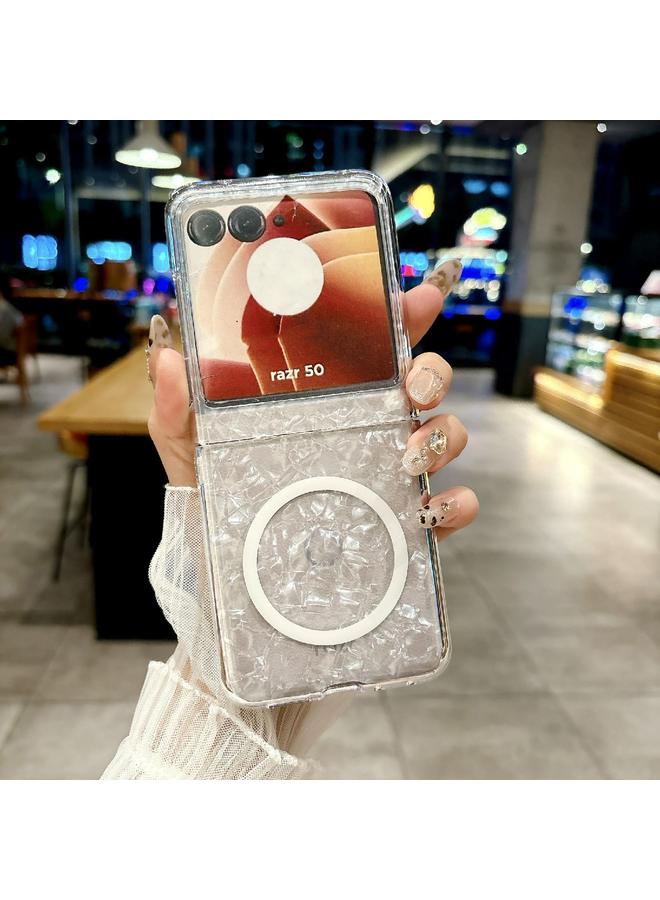 erorex Case For Motorola Razr 50 Pearlescent Shell Texture MagSafe Phone Case - Image 2