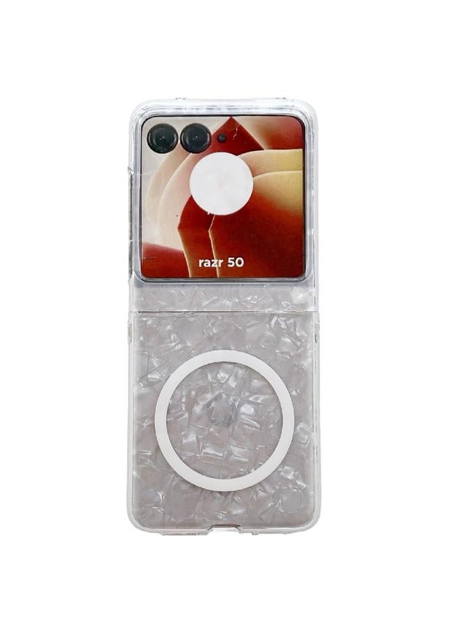 erorex Case For Motorola Razr 50 Pearlescent Shell Texture MagSafe Phone Case - Image 1