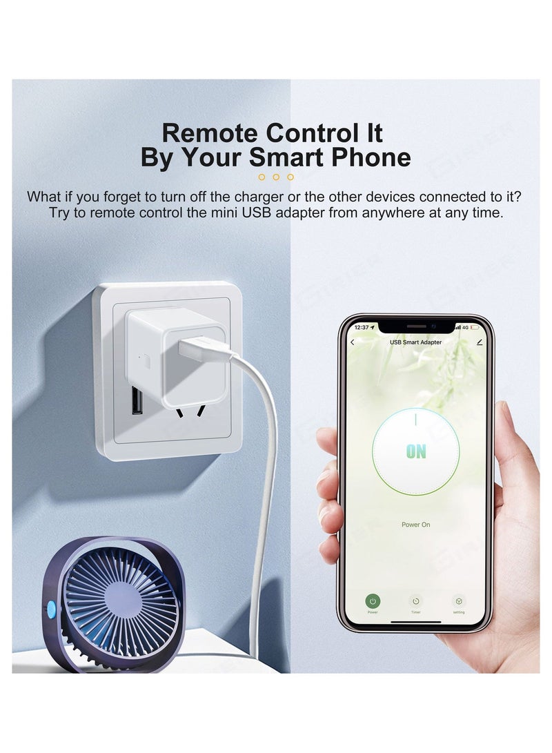 UanTii Smart Adapter Tuya Wifi USB Adapter Timing Schedule Smart Plug,Works with Smart Life App,Woks with Alexa and Google Home;3gang - Image 2