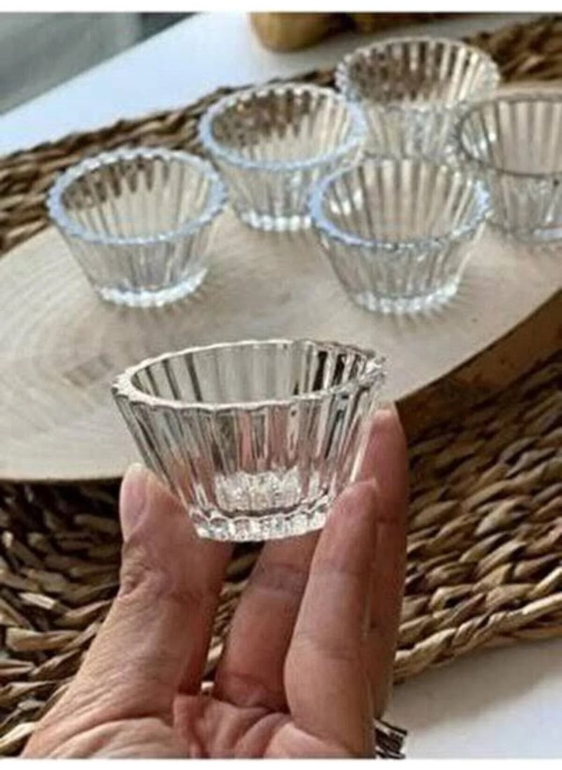 Yzhome Mini 6 Piece Glass Sauce Bowl, Jam Bowl, Turkish Delight Bowl, Treat Bowl  - Image 1