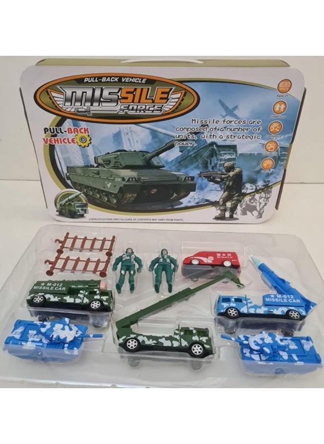 Whynot Missile Force Military Toy Set for Kids – Pull-Back Army Vehicles with Soldier Figures and Weapons – Tactical War Play Set 🚓🪖🎖️  - Image 3