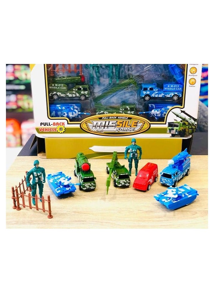 Whynot Missile Force Military Toy Set for Kids – Pull-Back Army Vehicles with Soldier Figures and Weapons – Tactical War Play Set 🚓🪖🎖️  - Image 2