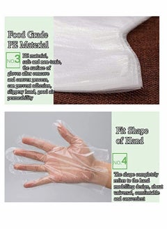 Y&D Disposable Gloves, 100 PCS Plastic Food Prep Kitchen Grade for Kitchen, Cooking, House Cleaning, Hair Coloring, Serving, Gardening, Driving, Sanitation [One Size Fits Most ]  - Image 5