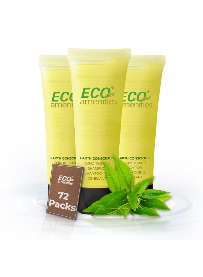 ECO amenities Shampoo Mini Flip-Cap Tubes - 1 fl oz (30 mL), 72 Count - Bulk Mini Shampoo Packs & Hotel Toiletries Bulk & Travel Toiletry Bottles - Green Tea Scent - Image 2