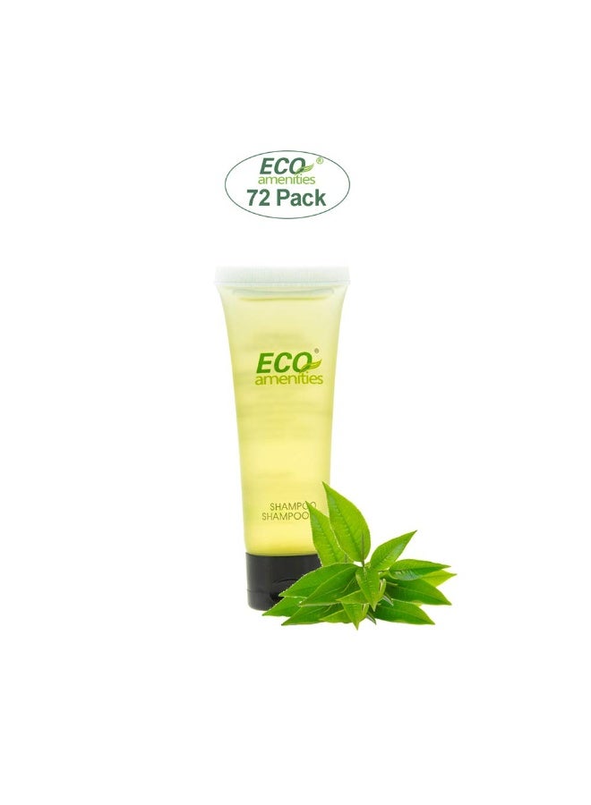 ECO amenities Shampoo Mini Flip-Cap Tubes - 1 fl oz (30 mL), 72 Count - Bulk Mini Shampoo Packs & Hotel Toiletries Bulk & Travel Toiletry Bottles - Green Tea Scent - Image 3