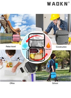 WAOKN High Quality Eco-friendly Material Insulated Lunch Bag Cooler Bag Compact 6L Lunch Bag for Men Women Office Kids School Adult Work Picnic Travel College Premium Lunch Bag  - Image 5