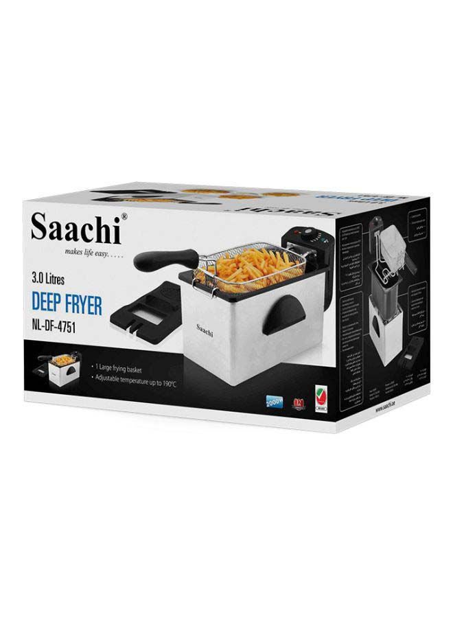 ساتشي قلاية عميقة 3 L 2000 W NL-DF-4751-ST أسود/ فضي - Image 4