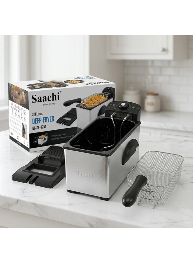 ساتشي قلاية عميقة 3 L 2000 W NL-DF-4751-ST أسود/ فضي - Image 2