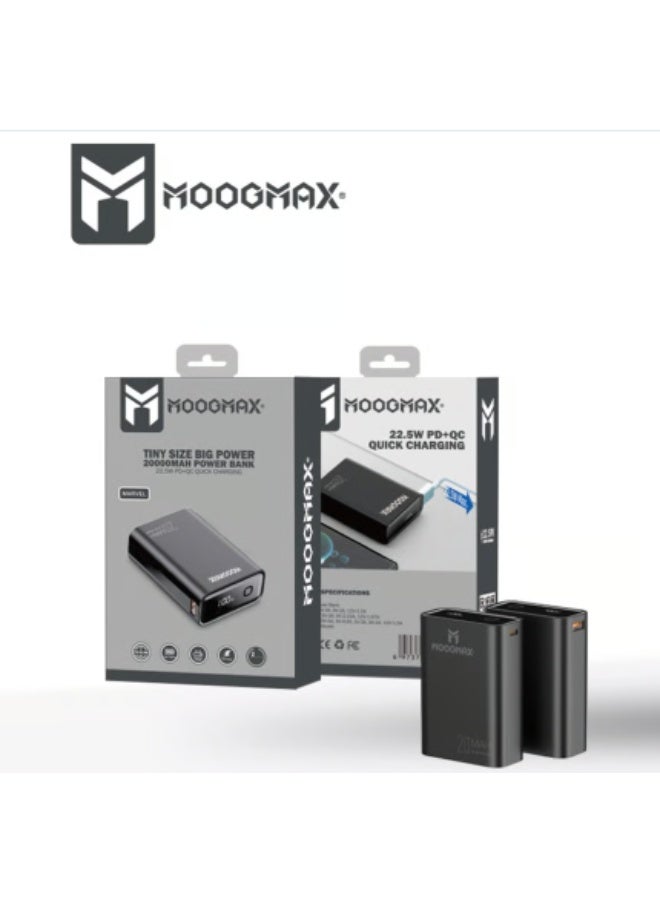 MINI POWER BANK WITH A CAPACITY OF 20000 MAHEQUIPPED WITH A DIGITAL SCREEN AND TWO PD AND USB PORTS Multicolour