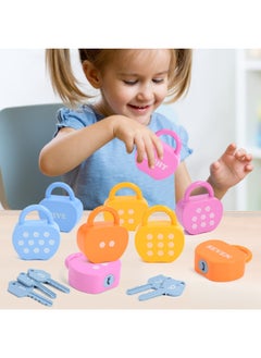 Generic Early Education Matching Numbers And Letters Unlock Game Key Fine Movements Children's Training Baby Educational Toys-Color:For Apple Locks 5 Pack-color Box  - Image 2