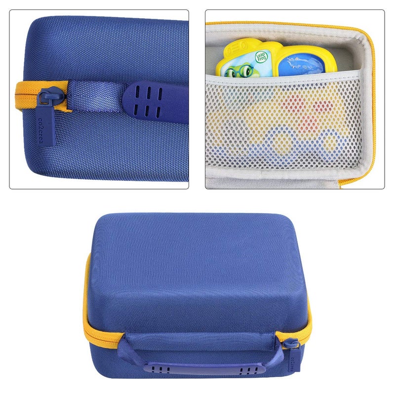 co2crea Hard Travel Case Replacement for Leapfrog Fridge Phonics Magnetic Letter Set (Blue Case + Yellow Zipper) - Image 4