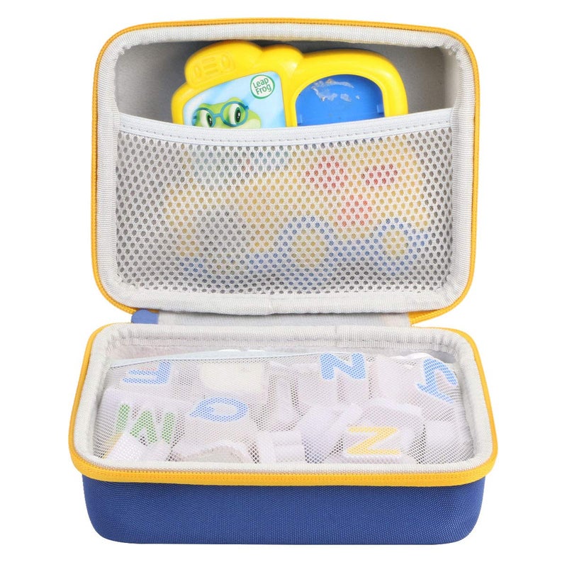 co2crea Hard Travel Case Replacement for Leapfrog Fridge Phonics Magnetic Letter Set (Blue Case + Yellow Zipper) - Image 1