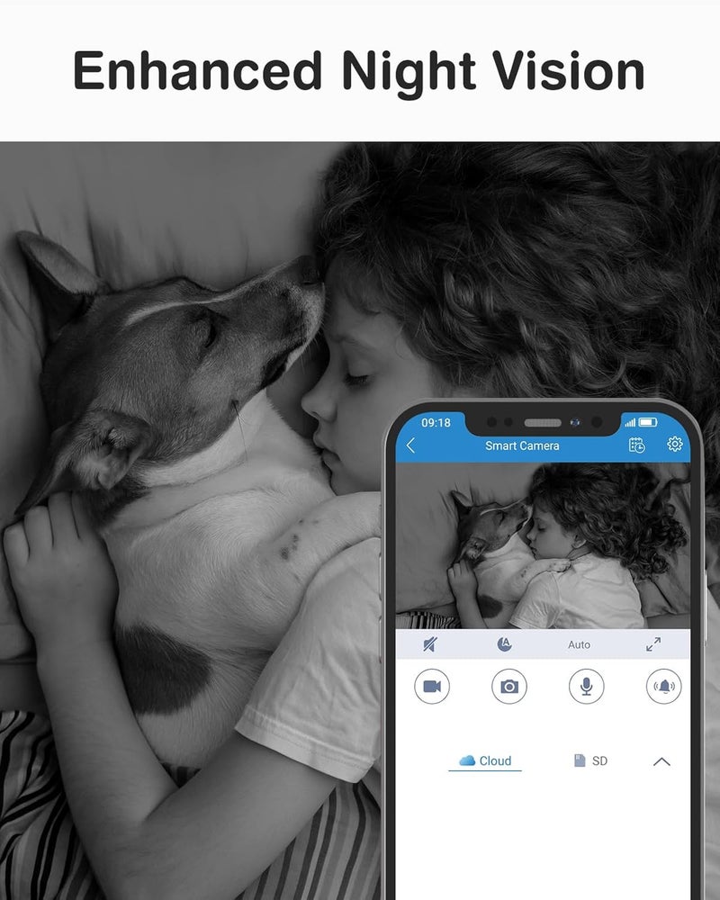 ANNKE 2K Indoor Security Camera Wireless, 360°Pan/Tilt Baby & Pet Monitor Wifi Camera for Home with Two-Way Audio, Night Vision, Smart Human Motion Detection, Cloud/SD Storage, Works with Alexa, Black - Image 4