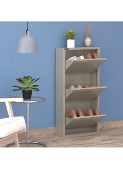 RIGID Steel Tilt Out 3 Tiers Shoe Cabinet Rack Beige 104x50x17.5cm  - Image 5