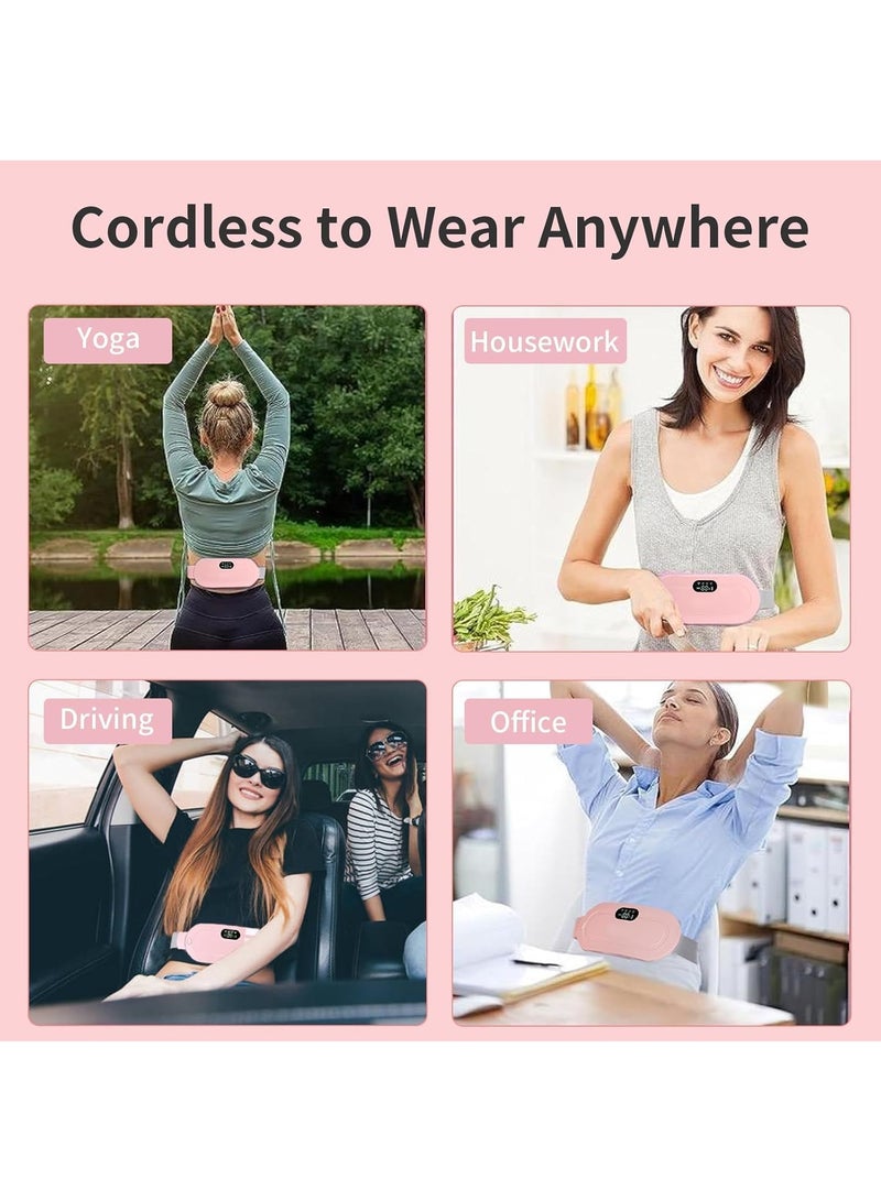 Heating pad for cramps, comfortable electric menstrual belt, menstrual pain relief device for the stomach, portable wireless USB massager for the abdomen, back, and waist for women and girls, multi-colored - Image 3