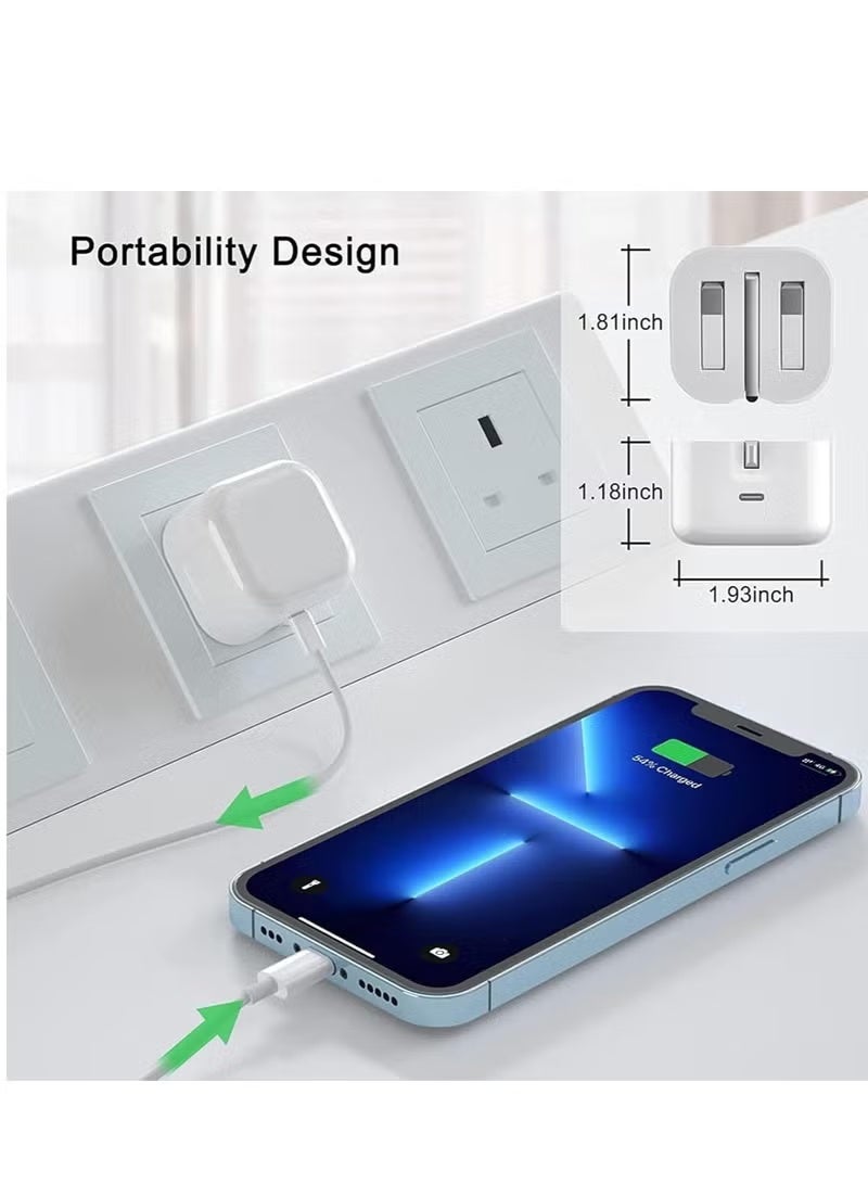 آيفون 35W سريع الشحن محول الطاقة, نوع C سريع الشحن USB C شاحن الجدار, سريع PD 35W شاحن بوس ل آيفون 16/15/15 برو/15 برو ماكس/15 زائد/14 سلسلة/13/12/11series,آي باد,ماك,AirPods الأبيض - Image 5