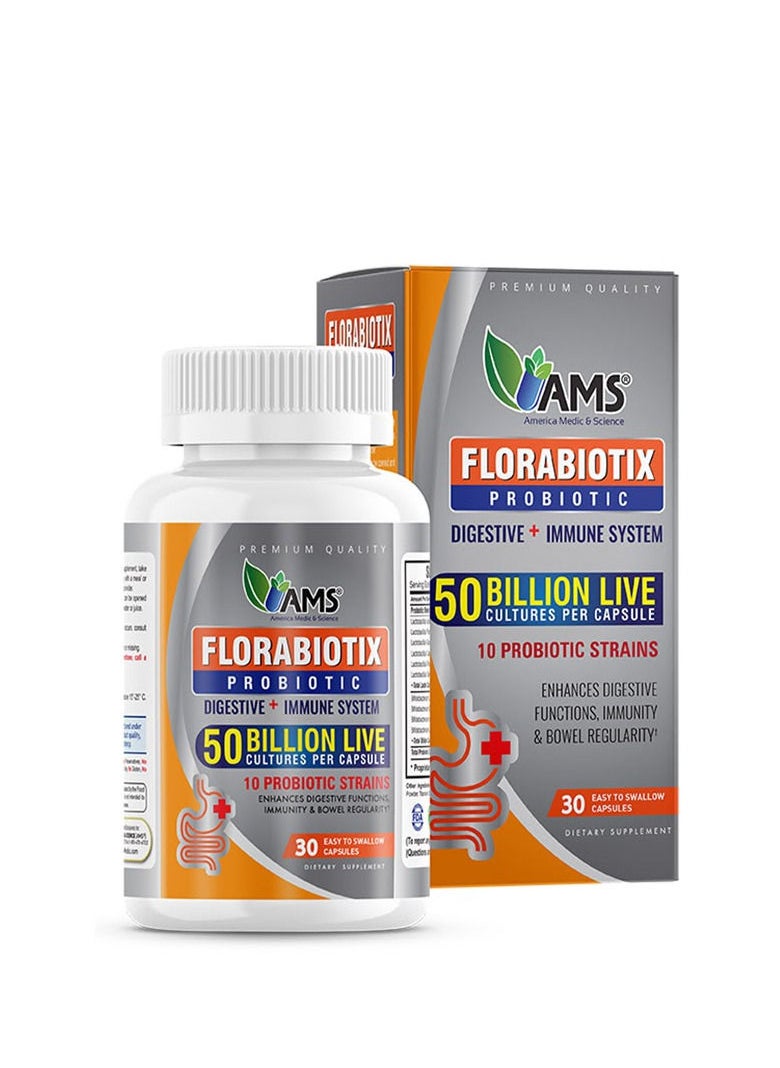 AMS - Florabiotix Probiotic 50 Billion 30 Capsules - Image 1