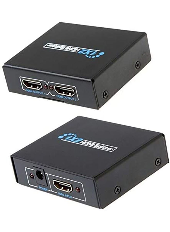 نيبمينينت مقسم HDMI ثلاثي الأبعاد 2 في 1 يقسم مدخل واحد إلى مخرجي أسود