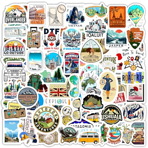 True Flair 60+ Travel Countries Laptop Vinyl Self-Adhesive Sticker for Adults, Multicolor Stickers for Laptop, Journal, Guitar, Mobile - Waterproof Residue Free - Image 1