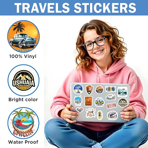 True Flair 60+ Travel Countries Laptop Vinyl Self-Adhesive Sticker for Adults, Multicolor Stickers for Laptop, Journal, Guitar, Mobile - Waterproof Residue Free - Image 5