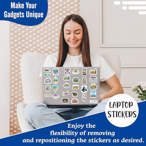 True Flair 60+ Travel Countries Laptop Vinyl Self-Adhesive Sticker for Adults, Multicolor Stickers for Laptop, Journal, Guitar, Mobile - Waterproof Residue Free - Image 2