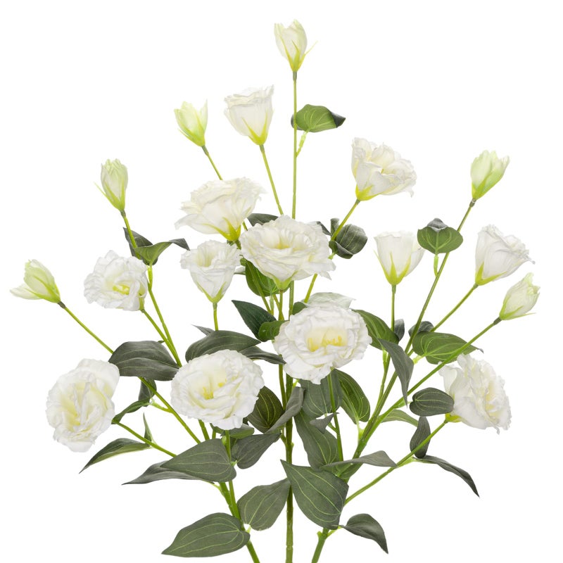 Hollyone 345 White Artificial Flowers Silk Fake Flower 3Pcs Eustoma Lisianthus Flowers with Long Stem Faux Flowers Arrangement Branch with 4 Heads for DIY Wedding Party Centerpiece Bouquet Table Home Decor - Image 2