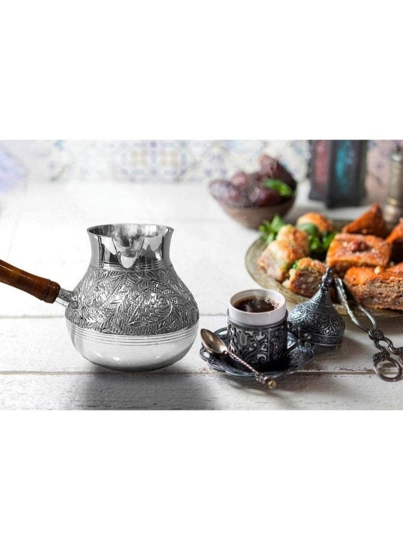 QUESERA Turkish coffee pot Cezve briki Brass jazva coffee warmer Ramadan gift - Image 2