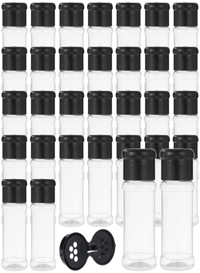 DORMIYA 100 Pcs 2 fl oz 60 ml Clear Plastic Spice Jars with Black Shaker Lids, Refillable Seasoning Containers for Kitchen, Pantry, Herbs, Spices, Powder Storage - Image 2