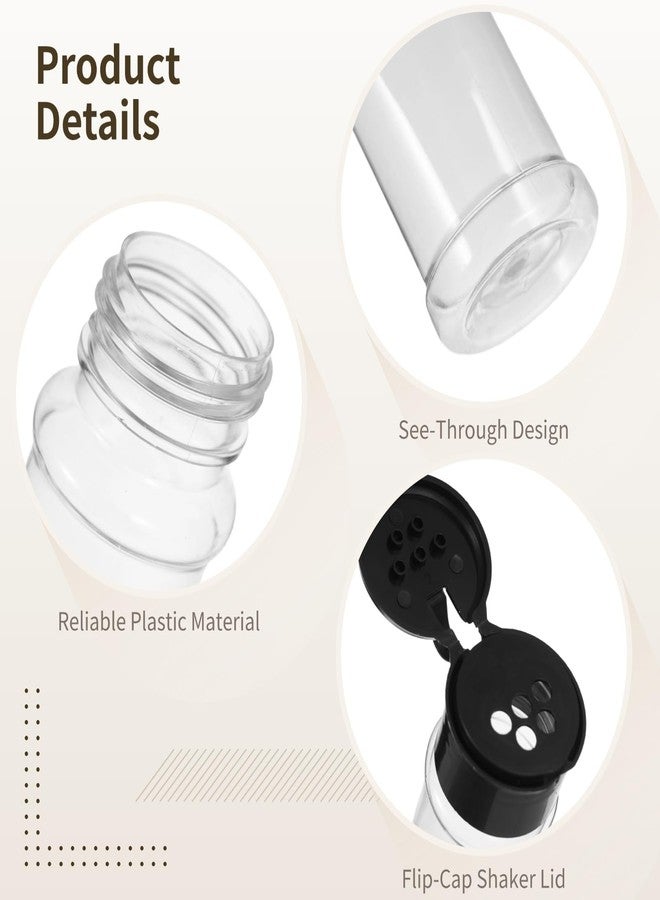 DORMIYA 100 Pcs 2 fl oz 60 ml Clear Plastic Spice Jars with Black Shaker Lids, Refillable Seasoning Containers for Kitchen, Pantry, Herbs, Spices, Powder Storage - Image 4