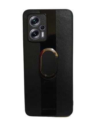 ELMO3EZZ Hard Tough Leather Magnetic Back Shockproof Drop Protection Kickstand Cover with Stand and Ring for Poco X4 Gt (Black) - pzsku/ZAC7F053EB40F099E62BBZ/45/_/1705583507/dbfeeafa-02ad-422b-95d7-96eeb3867697