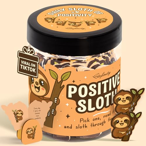 Stofinity Emotional Support Sloth Gifts For Women Girls - Positive Affirmations Cards For Teen Girl, Stress Relief Inspirational Gifts For Women College Student, Christmas Sloth Decor Gift - Image 1