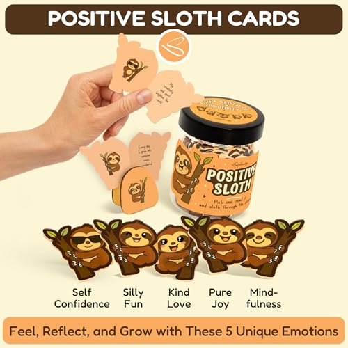 Stofinity Emotional Support Sloth Gifts For Women Girls - Positive Affirmations Cards For Teen Girl, Stress Relief Inspirational Gifts For Women College Student, Christmas Sloth Decor Gift - Image 3