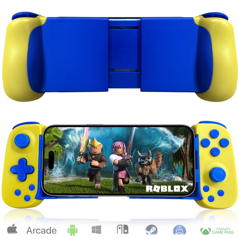 arVin Wireless Game Controller for iPhone 1515 Plus15 Pro15 Pro Max141312iPadAndroidSamsung Galaxy 232221TabletSwitchPS4PC Gamepad with Hall Effect JoystickTurbo6Axis GyroVibration - Image 2