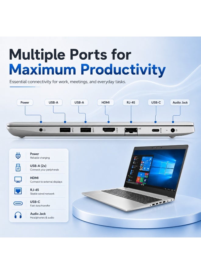 640 G8 Business Laptop 14 Inch Full HD Display Core i5-1135G7 8GB RAM 256GB SSD Intel Xe Graphics Windows 10 Pro With Backpack Mouse Stand - Image 4