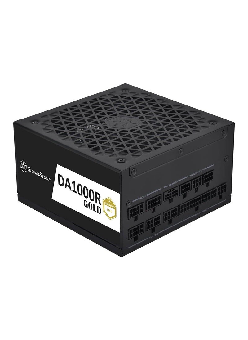 SilverStone - DA1000R Fully Modular ATX Power Supply, Cybenetics Gold, 1000W Max Output Power, Gen5 12VHPWR PCIe Connector, 135mm Silent FDB Fan, Active PFC, SST-DA1000R-GM - Image 1