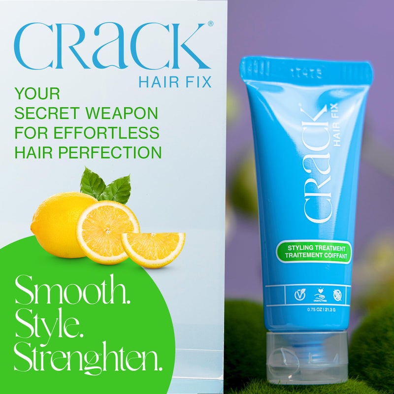 Crack HAIR FIX Trial and Travel Size Styling Creme - Multi-Tasking, Anti-Frizz, Leave-In Styling Aid With Protection from Humidity, Chlorine, Heat Treatments & Sun (.75 oz - PACK OF TWO) - Image 2