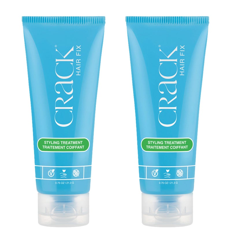 Crack HAIR FIX Trial and Travel Size Styling Creme - Multi-Tasking, Anti-Frizz, Leave-In Styling Aid With Protection from Humidity, Chlorine, Heat Treatments & Sun (.75 oz - PACK OF TWO) - Image 1