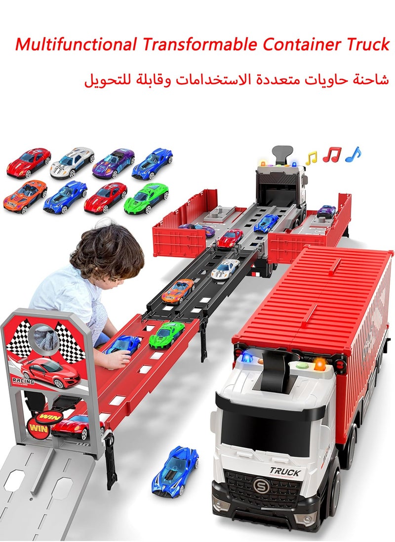 كيلا شاحنة سباق - مسار ثلاثي الطبقات مع 8 سيارات سباق قابلة للطي، ألعاب أطفال أولاد وبنات عمر 3-6+ سنوات | هدايا عيد  - Image 1