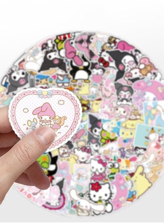 100Pcs Cartoon Anime Stickers Set for Laptop Phone Skateboard Suitcase DIY Scrapbook Decoration Gift for Kids Teens - view 3