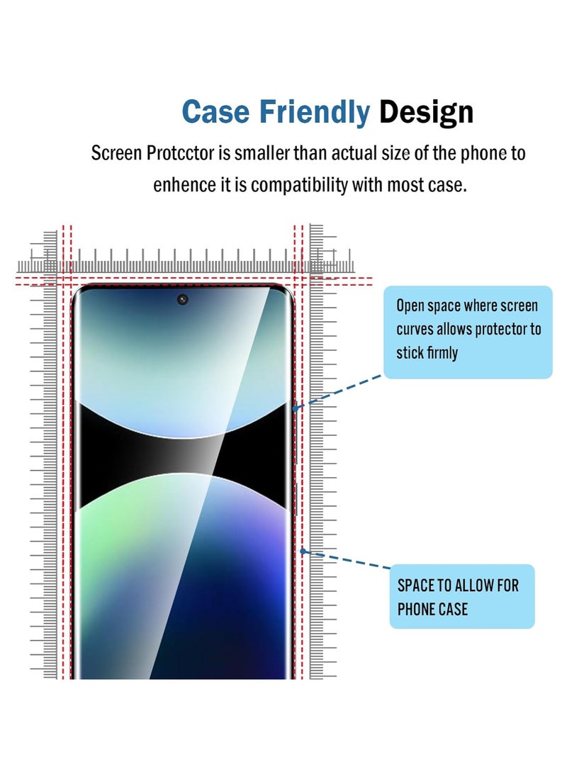 2 Pack 3D Screen Protector for Redmi Note 14 Pro+ 5G Full Coverage HD Clear Scratch Resistant,Bubble-Free for Xiaomi Redmi Note 14 Pro+ Screen Protector