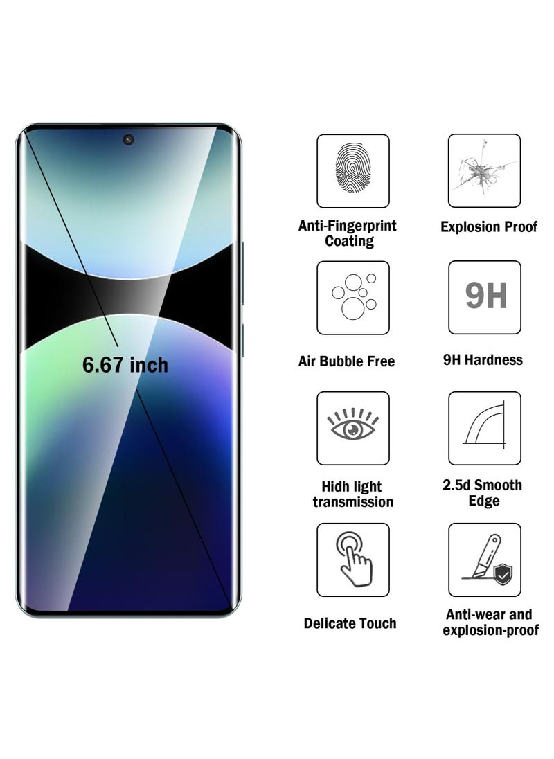 2 Pack 3D Screen Protector for Redmi Note 14 Pro+ 5G Full Coverage HD Clear Scratch Resistant,Bubble-Free for Xiaomi Redmi Note 14 Pro+ Screen Protector
