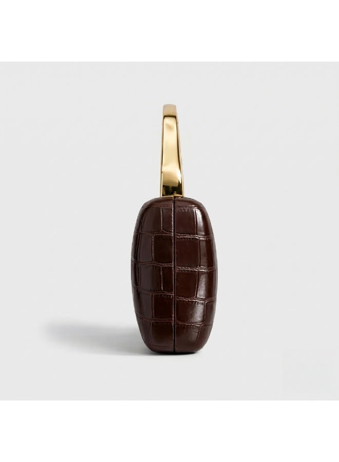 Flossie Coffee crossbody bag with gold-tone PU accents, perfect for commuting, daily outings, and evening events - Image 2